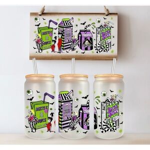 Beetlejuice glass cup